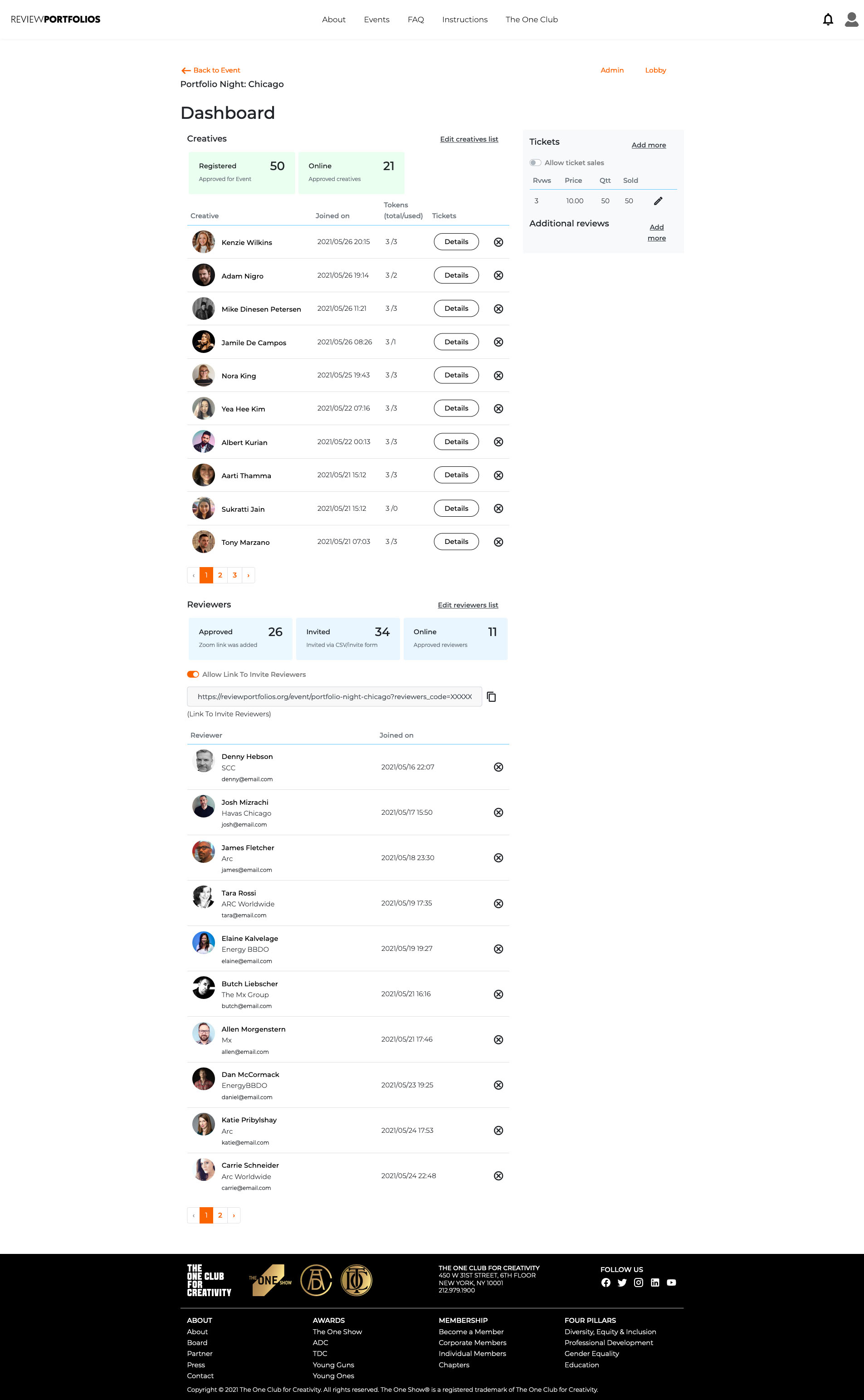 Event Dashboard